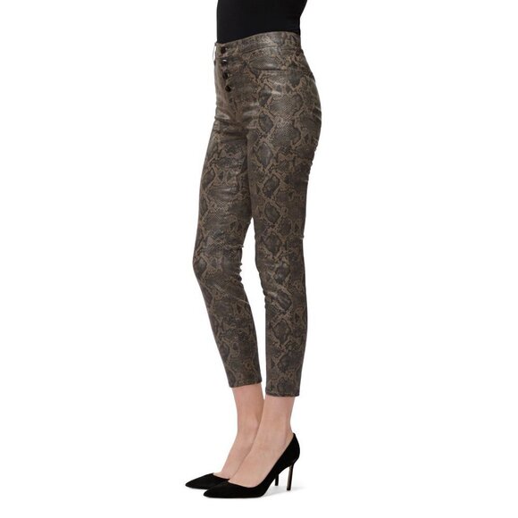 NWT J Brand brown & black snakeskin boa high rise cropped skinny coated jeans - Picture 8 of 15